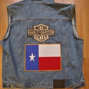 Harley Davidson Custom Vest. Texas Flag.